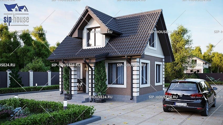 Дом из СИП-панелей SIP 27 - 65 м² в Красноярске - проекты от СК «СИП-хаус»