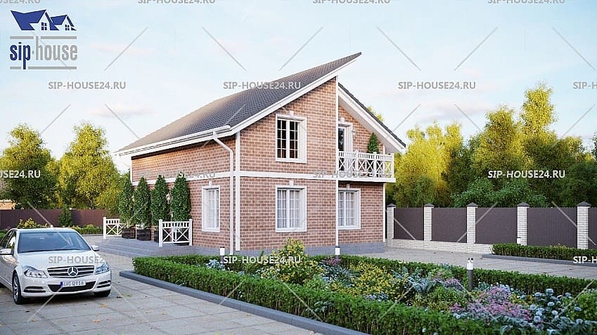 Фотография проекта «Дом из СИП-панелей SIP 34 - 156 м²»