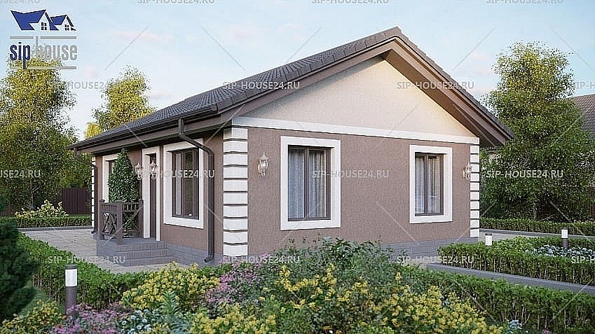 Дом из СИП-панелей SIP 2 - 77,49 м² в Красноярске - проекты от СК «СИП-хаус»