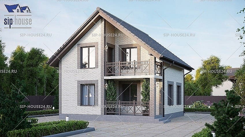 Дом из СИП-панелей SIP 17 - 121,88 м² в Красноярске - проекты от СК «СИП-хаус»