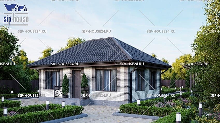 Дом из СИП-панелей SIP 24 - 58 м² в Красноярске - проекты от СК «СИП-хаус»